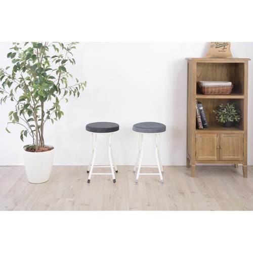 折りたたみ椅子 高さ49cm クッション ブラック