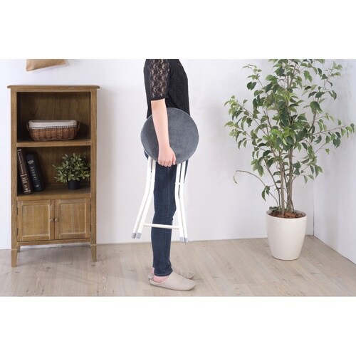 折りたたみ椅子 高さ49cm ダークグレー