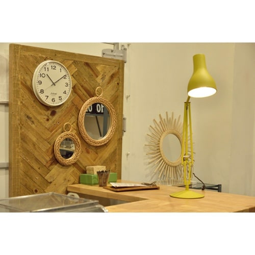 ミラー 幅34cm ラタン 籐 かがみ 鏡