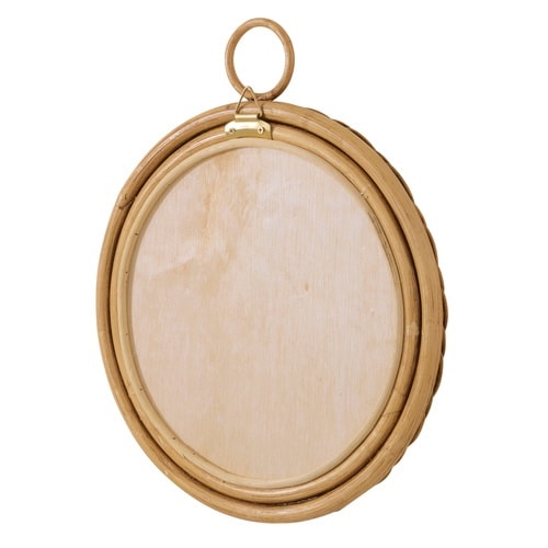 ミラー 幅34cm ラタン 籐 かがみ 鏡