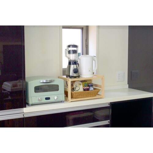 トースターラック 洗えるバスケット付き ナチュラル