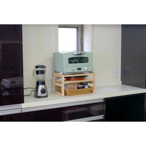 トースターラック 洗えるバスケット付き ナチュラル