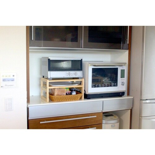 トースターラック 洗えるバスケット付き ナチュラル