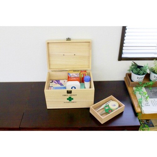 救急箱 天然木 仕切り トレー 桐