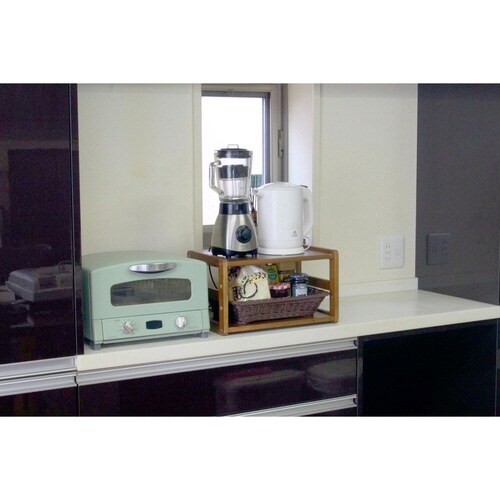 トースターラック 洗えるバスケット付き ブラウン