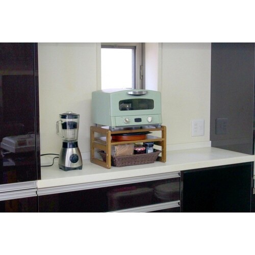 トースターラック 洗えるバスケット付き ブラウン