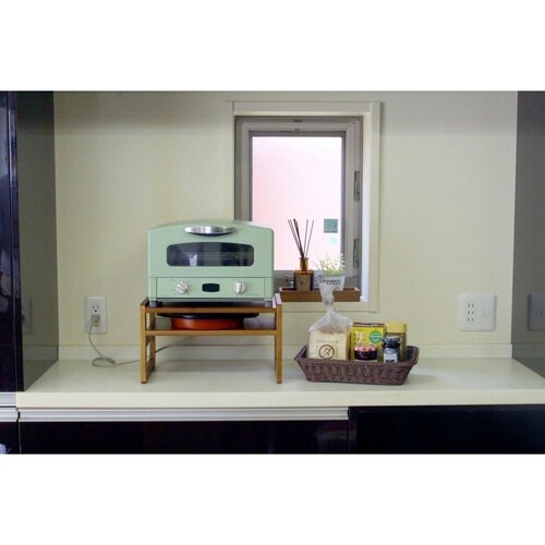 トースターラック 洗えるバスケット付き ブラウン