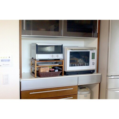 トースターラック 洗えるバスケット付き ブラウン