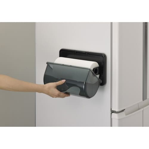 キッチンペーパーホルダー マグネット式 ブラック