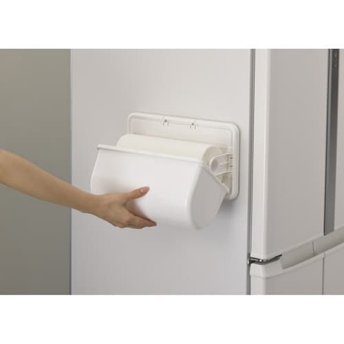 キッチンペーパーホルダー マグネット式 ホワイト