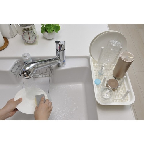 水切りカゴ ボトルスタンド付き コンパクト