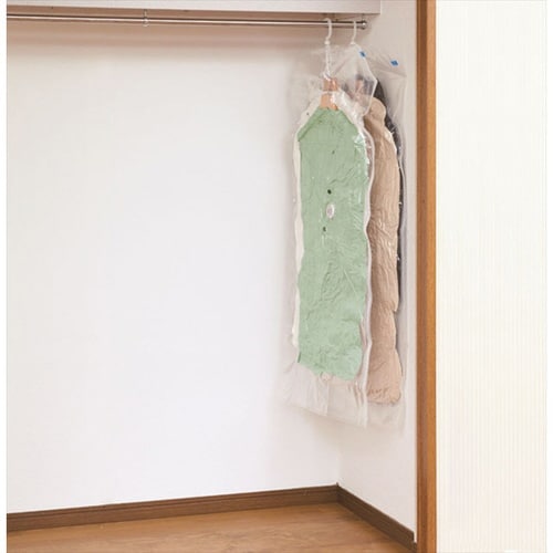 衣類圧縮袋 そのまま吊るせる圧縮袋 ロング丈