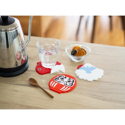 コースター 11cm おめでたいコースター ダルマ