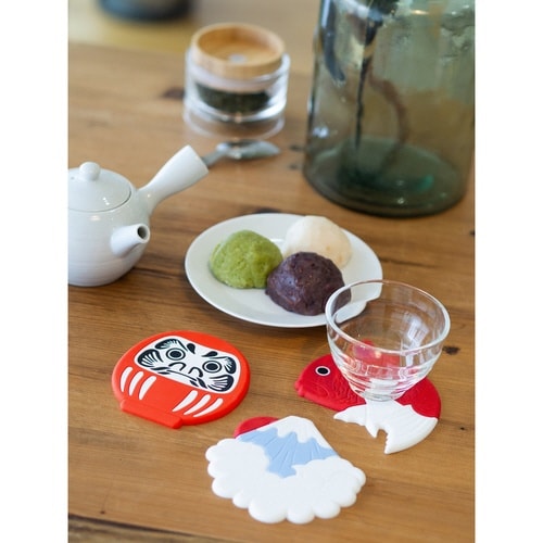 コースター 11cm おめでたいコースター ダルマ