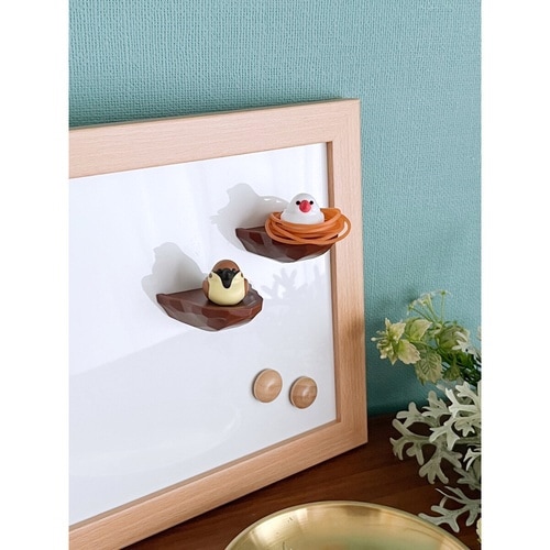 輪ゴム掛け 輪ゴムホルダー トリの巣 白文鳥