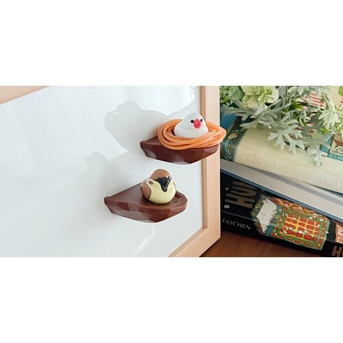 輪ゴム掛け 輪ゴムホルダー トリの巣 白文鳥