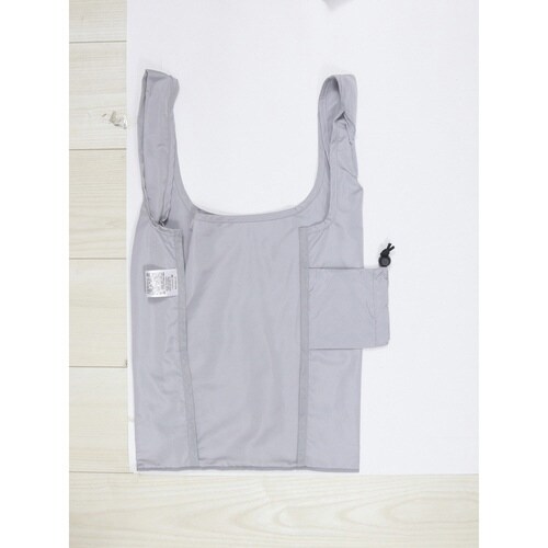 エコバッグ 巾着収納 ネコ 持ち運び グレー