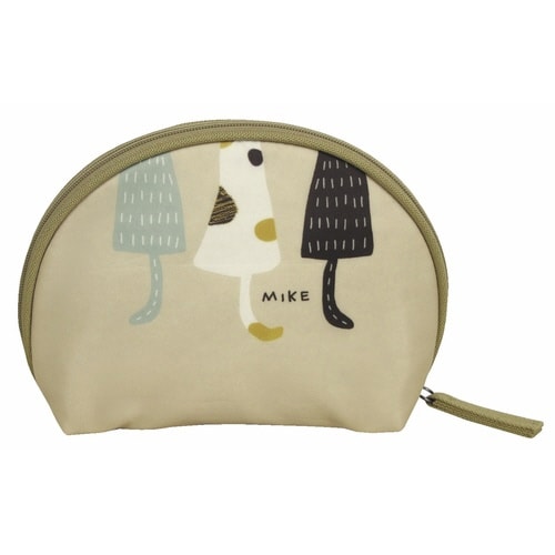 ポーチ シェルポーチ ネコ 化粧ポーチ ベージュ