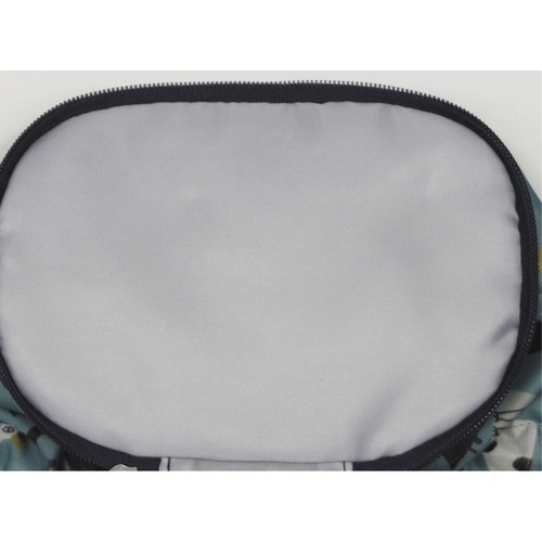 ポーチ 巾着 ダブルポーチ ネコ ブルーグレー