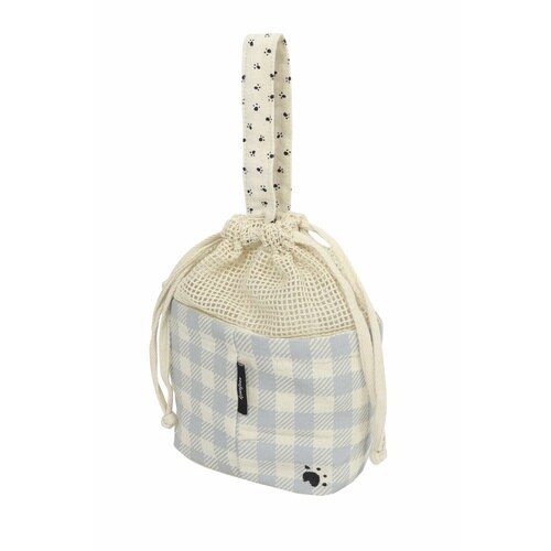 ポーチ ネコミミ 巾着ポーチ ネコ ブルー