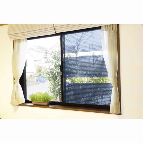 目隠しシート 断熱シート 窓に貼るタイプ ネイビー