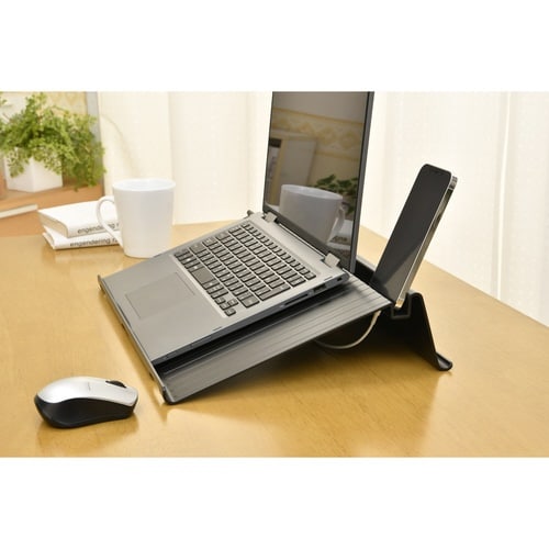 ノートパソコン スタンド 折りたたみ式 ブラック