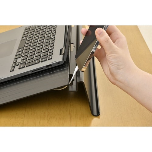 ノートパソコン スタンド 折りたたみ式 ブラック