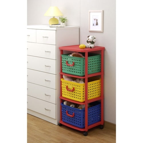 バスケットラック キッズ収納 カラフル