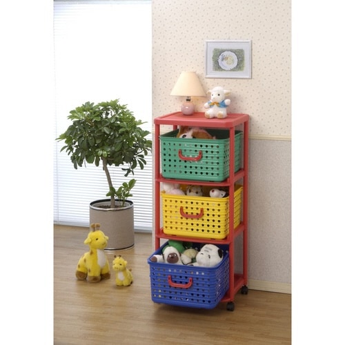 バスケットラック キッズ収納 カラフル