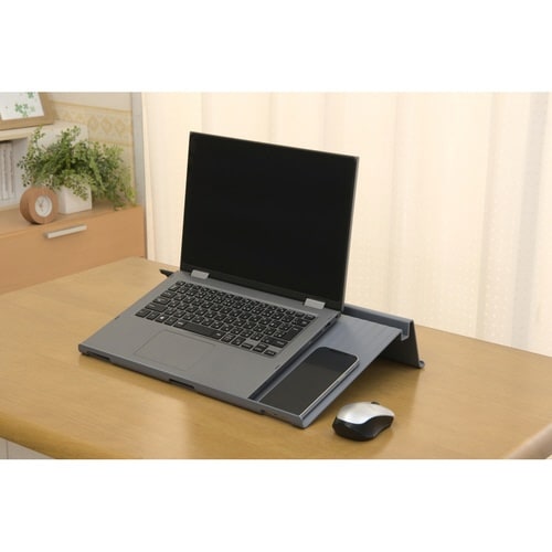 ノートパソコン スタンド 折りたたみ式 グレー