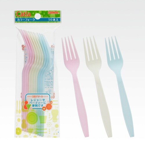 カラーフォーク 17cm 10本入 使い捨て