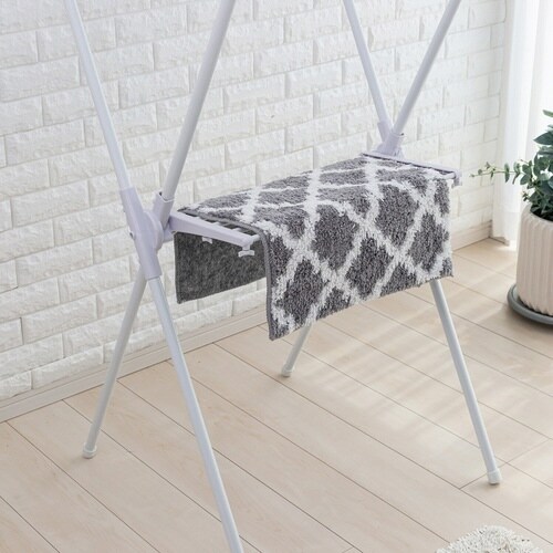 物干しスタンド 洗濯物干し X型 タオルバー付き