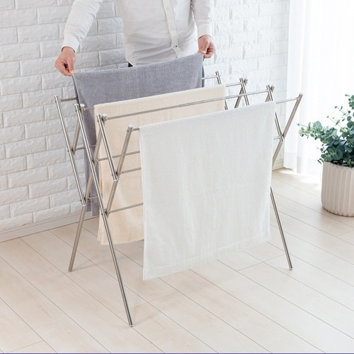 物干し ステンレス バスタオルハンガー