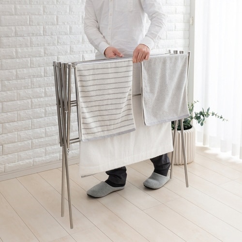 物干し ステンレス バスタオルハンガー