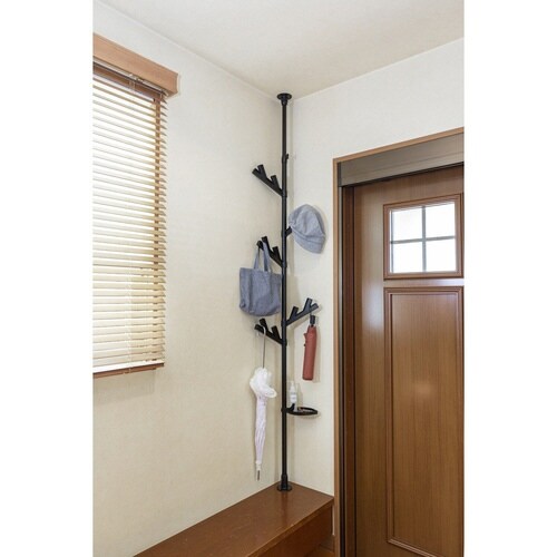 ポールハンガー 突っ張り ブラック