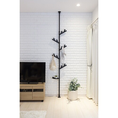 ポールハンガー 突っ張り ブラック