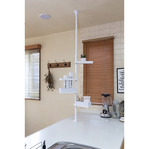 突っ張り スリムラック 洗面台上