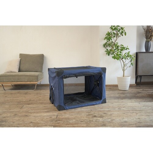 ペットキャリー 折りたたみ 簡単 ネイビー