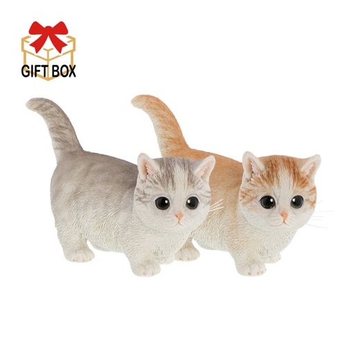 ガーデンオーナメント マンチカン ネコ ブラウン