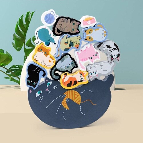 11匹にゃんこ バランス積み木 猫 室内遊び