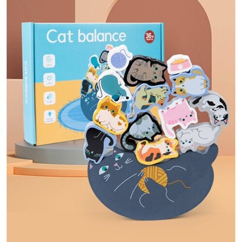 11匹にゃんこ バランス積み木 猫 室内遊び