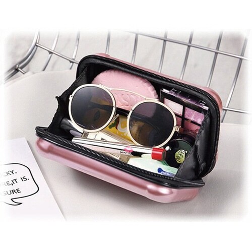 ポーチ ミニ スーツケース型 マルチポーチ ピンク