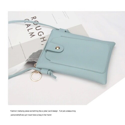 スマホショルダー スマホポシェット ライトブルー