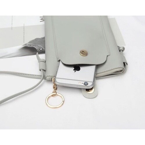 スマホショルダー スマホポシェット グレー