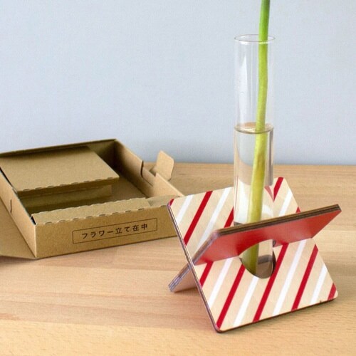 花瓶 フラワー立て 一輪挿し ブルー×イエロー