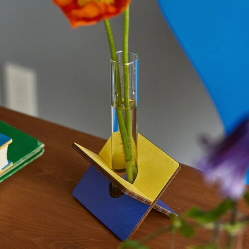 花瓶 フラワー立て 一輪挿し レッド×ホワイト