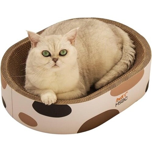 爪とぎ 楕円ボウル 三毛 猫 段ボール