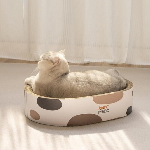 爪とぎ 楕円ボウル 三毛 猫 段ボール