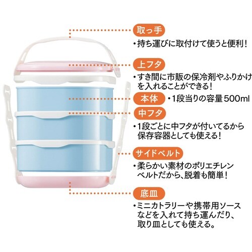 お弁当箱 ピクニックケース ピンク
