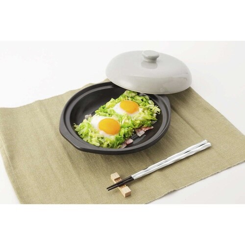 丸型グリルプレート 18cm 陶器 フタ付き